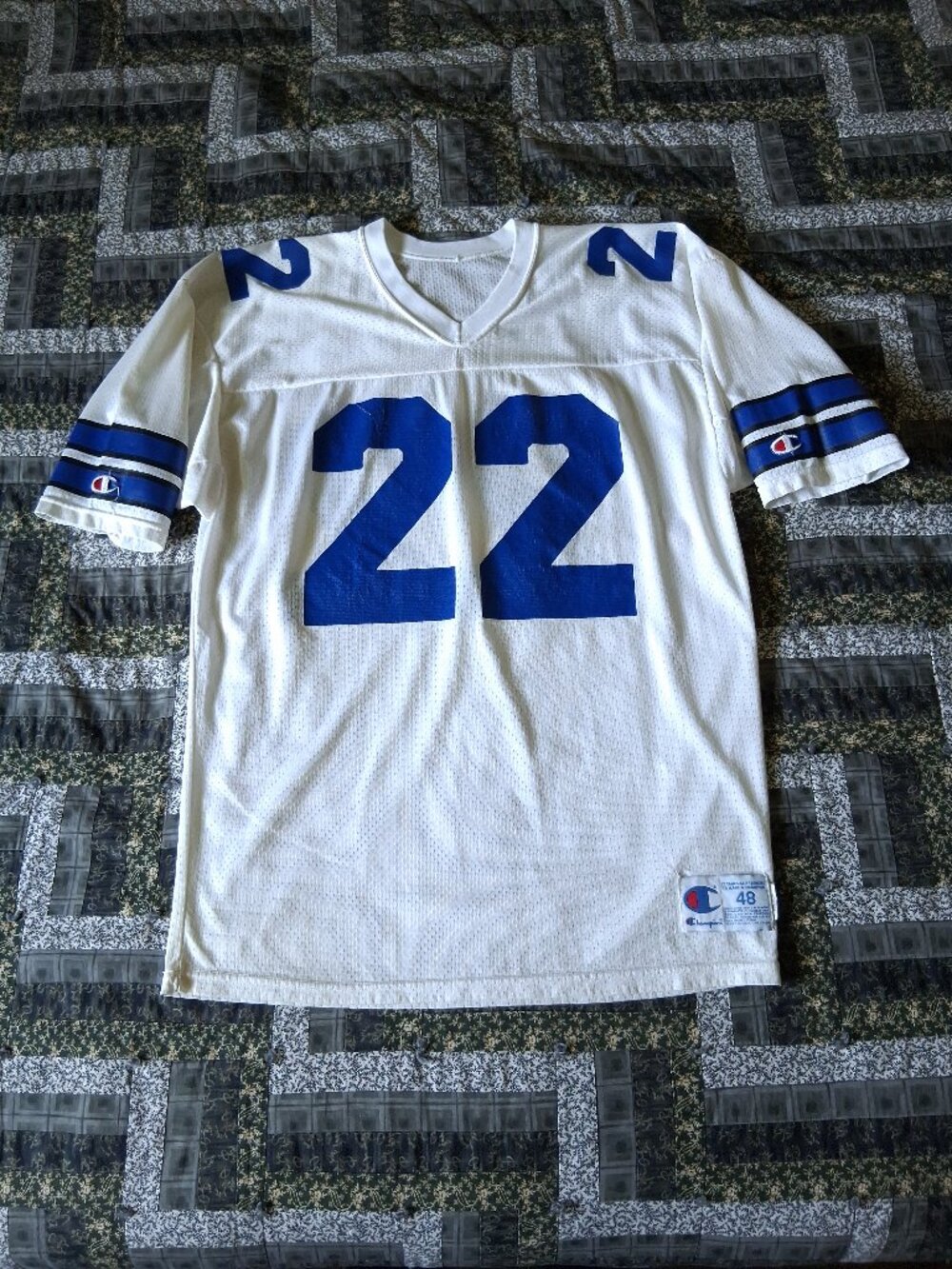 VTG Champion NFL Football Dallas Cowboys Emmitt Smith White Jersey Size 48 XL